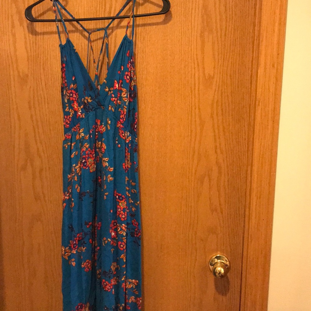 Blue floral max dress